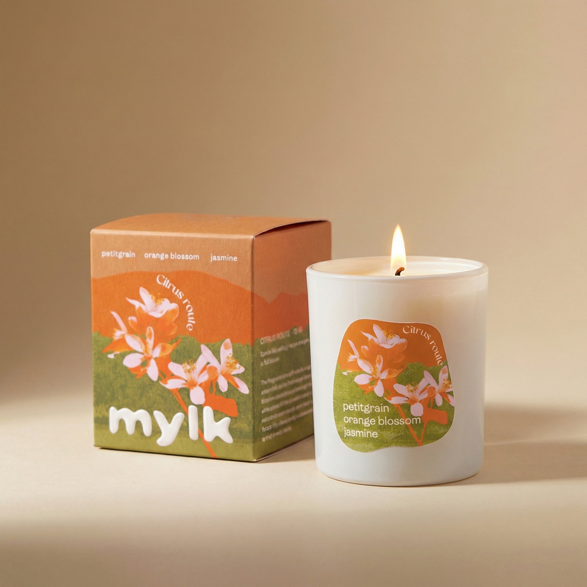 Citrus Route | Soy Scented Candle | Orange Blossom & Petitgrain